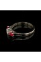 TRILOGY RING WITH RUBY GEMSTONES AND DIAMOND