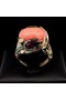 COCKTAIL RING WITH NATURAL CORAL AND TOURMALINES