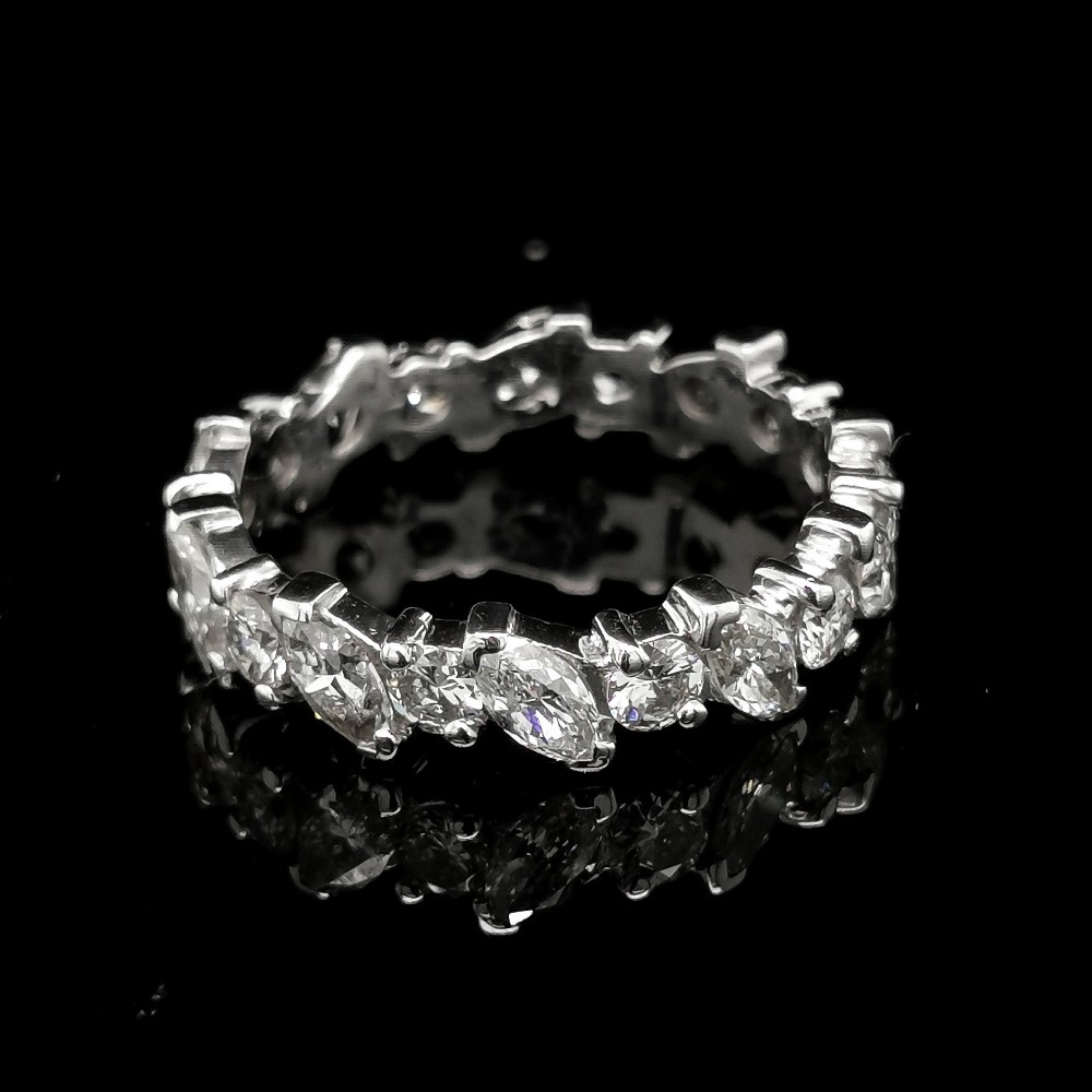 HALF ETERNITY RING WITH MARQUISE CUT DIAMONDS