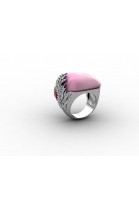 18k Pink Quartz White Gold Ring