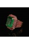 COLOMBIAN EMERALD RING WITH PINK SAPPHIRE STONES