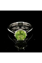 WHITE GOLD RING WITH CENTRAL PERIDOTE