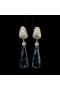 DIAMONDS PAVE EARRINGS WITH BLUE TOPAZ 