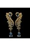 YELLOW GOLD EARRINGS WITH TOPAZ AND DIAMOND