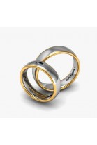 attractive 2 color 18k gold wedding ring