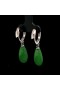 WHITE GOLD EARRINGS WITH GREEN JADE