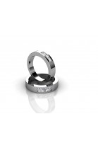 Обручальное кольцо из белого золота 18 карат инкрустированное бриллиантами