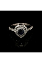 HEART CUT SAPPHIRE RING WITH DIAMONDS