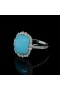 WHITE GOLD TURQUOISE RING WITH DIAMONDS