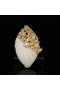 WHITE CORAL RING WITH DIAMONDS