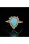 YELLOW GOLD RING WITH TURQUOISE & DIAMONDS