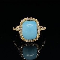 TURQUOISE RING WITH DIAMONDS