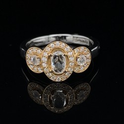 TRILOGY RING WITH 0.22 CT. OVAL CENTRAL DIAMOND