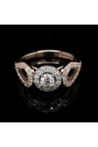 WHITE & PINK GOLD RING WITH 0.23 CT. CENTRAL DIAMOND