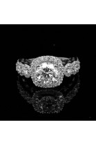 1.51 CT. DIAMOND ENGAGEMENT RING WITH HALO AND ACCENTS