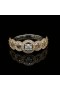 COLORLESS DIAMONDS RING WITH FANCY BROWN DIAMOND ACCENTS