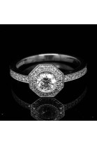 0.43 CT. CENTRAL DIAMOND RING WITH ACCENTS