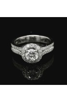 0.59 CT. DIAMOND ENGAGEMENT RING WITH HALO