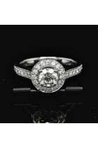 0.50 CT. CENTRAL DIAMOND WITH HALO & ACCENT