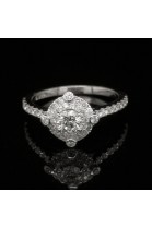 0.30 CT. DIAMOND RING WITH HALO AND ACCENTS