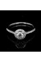 ENGAGEMENT RING WITH HALO AND ACCENT DIAMONDS