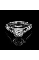 0.23 CT. CENTRAL DIAMOND ENGAGEMENT RING WITH ACCENTS