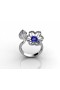 18k White Gold Blue Topaz Gemstone Ring