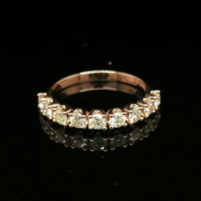 PINK GOLD ETERNITY RING WITH 9 DIAMONDS