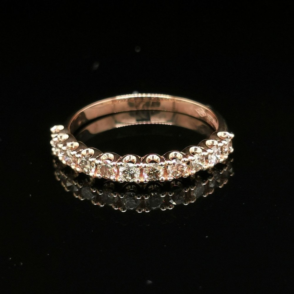 PINK GOLD ETERNITY RING WITH 11 DIAMONDS