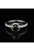 ENGAGEMENT RING WITH 1.03 CT. CENTRAL BLACK DIAMOND