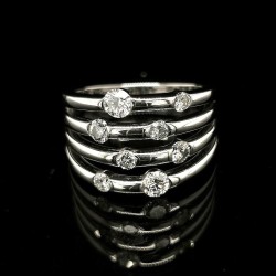 4-BANDS DIAMONDS IN WHITE GOLD RING