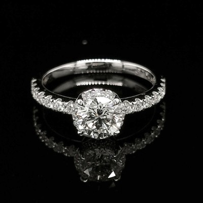 1.01 CT. CENTRAL DIAMOND ENGAGEMENT RING