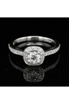 0.51 CT. CENTRAL DIAMOND ENGAGEMENT RING WITH HALO