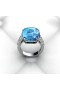 Bright Blue Topaz Ring With Brilliants