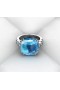 Bright Blue Topaz Ring With Brilliants