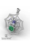 spider-shape pendant with emerald, sapphire and brilliant