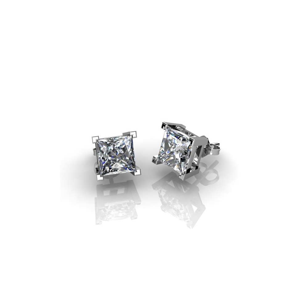classical square-shaped diamond earrings